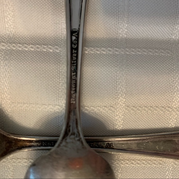 National silver Roses and Leaf tea spoons - Picture 3 of 3